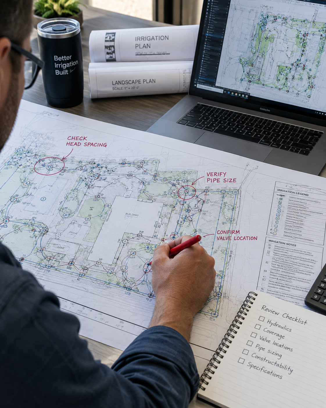Irrigation plan review markers